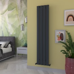 Carisa Step Textured Anthracite Aluminium Designer Vertical Radiators (3 Sizes)