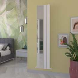 Carisa Step Mirror Textured White Aluminium Designer Mirror Radiators (2 Sizes)