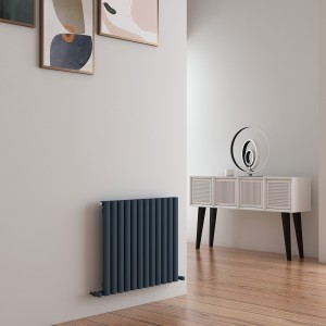 Carisa "Tallis" Textured Anthracite Aluminium Oval Tube Designer Horizontal Radiators (3 Sizes)