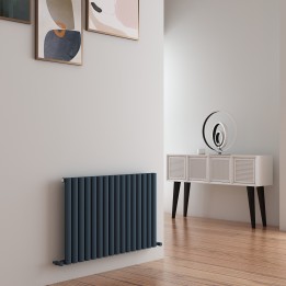 Carisa Tallis Textured Anthracite Aluminium Oval Tube Designer Horizontal Radiators (3 Sizes)