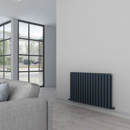 Carisa Tallis Double Textured Anthracite Aluminium Oval Tube Designer Horizontal Radiators (3 Sizes)