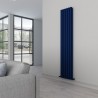 Carisa "Tallis Double" Textured Navy Blue Aluminium Oval Tube Designer Vertical Radiators (2 Sizes)