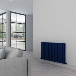 Carisa Tallis Double Textured Navy Blue Aluminium Oval Tube Designer Horizontal Radiators (3 Sizes)