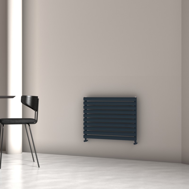 Carisa "Tallis XL" Textured Anthracite Aluminium Oval Tube Designer Horizontal Radiators (7 Sizes)