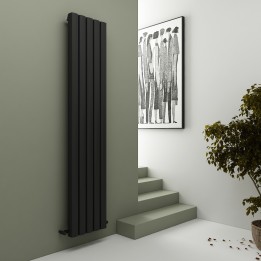 Carisa Vesta Textured Black Aluminium Designer Vertical Radiators (3 Sizes)
