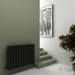 Carisa Vesta Textured Black Aluminium Designer Horizontal Radiators (3 Sizes)
