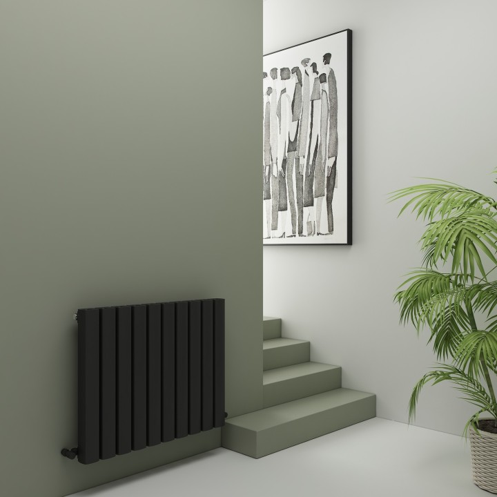 Carisa Vesta Textured Black Aluminium Designer Horizontal Radiators (3 Sizes)