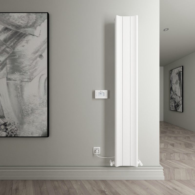 Carisa "Boreas B" Textured White Aluminium Dual Fuel Radiators (4 Sizes)