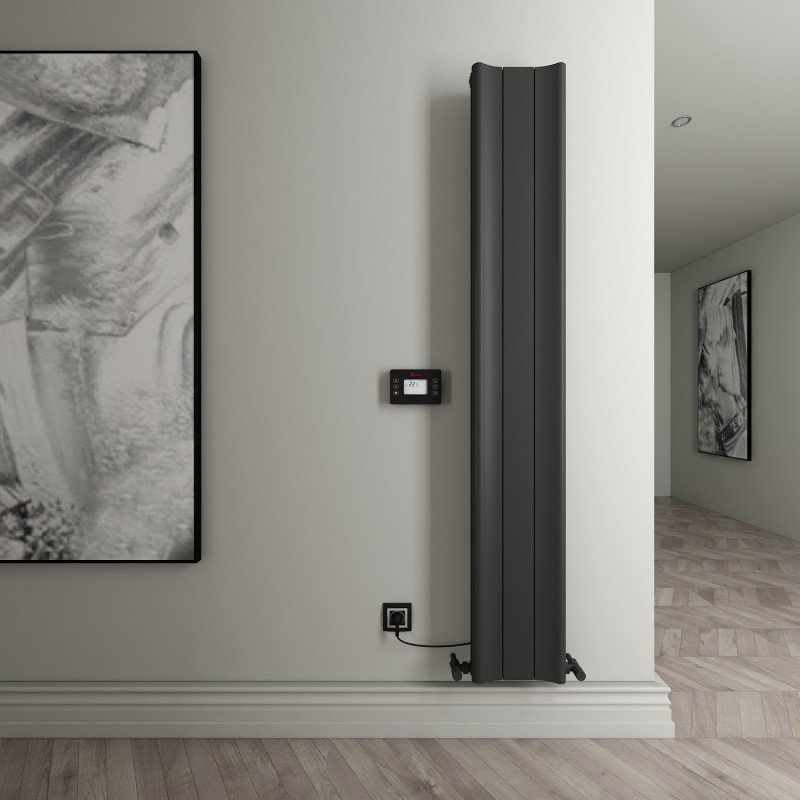 Carisa "Boreas B" Textured Black Aluminium Dual Fuel Radiators (4 Sizes)
