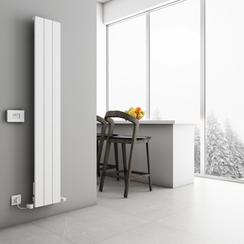 Carisa "Boreas M" Textured White Aluminium Dual Fuel Radiators (4 Sizes)