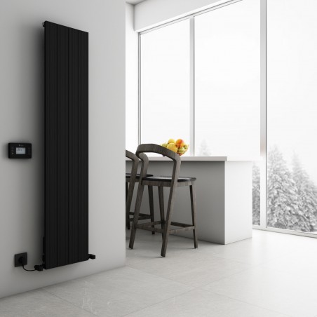 Carisa "Boreas M" Textured Black Aluminium Dual Fuel Radiators (4 Sizes)