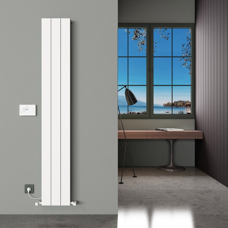 Carisa "Boreas N" Textured White Aluminium Dual Fuel Radiators (4 Sizes)