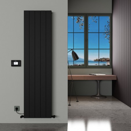 Carisa "Boreas N" Textured Black Aluminium Dual Fuel Radiators (4 Sizes)