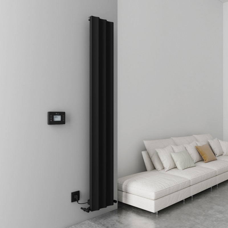Carisa "Boreas S" Textured Black Aluminium Dual Fuel Radiators (4 Sizes)