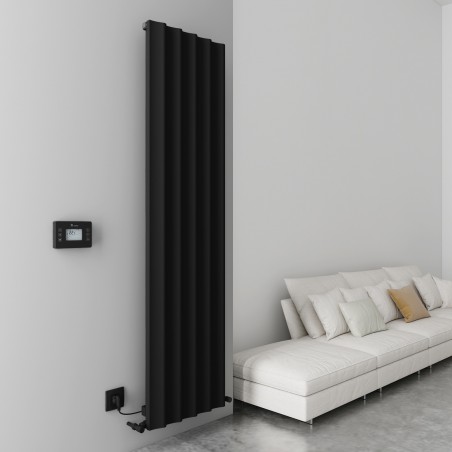 Carisa "Boreas S" Textured Black Aluminium Dual Fuel Radiators (4 Sizes)