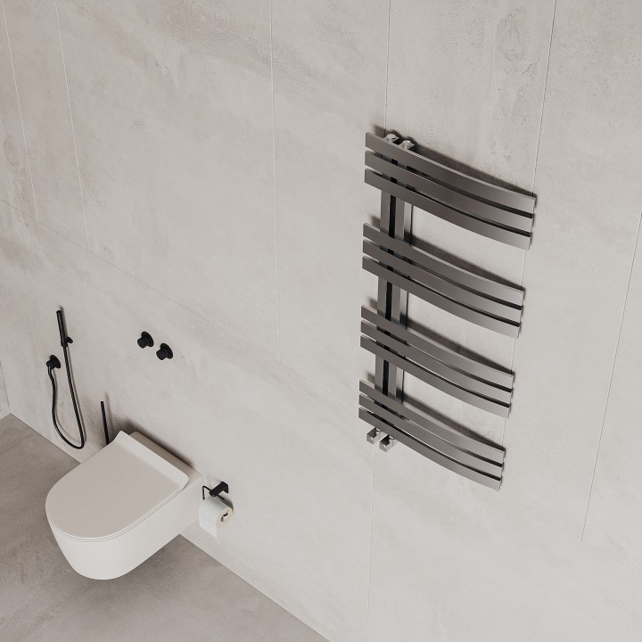 500mm (W) x 1000mm (H) Carisa Adore Polished or Brushed Stainless Steel Designer Towel Rail Radiator