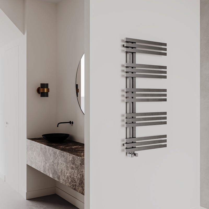 500mm (W) x 1000mm (H) Carisa "Alias" Polished or Brushed Stainless Steel Designer Towel Rail Radiator