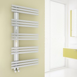 500mm (W) x 1000mm (H) Carisa Alias Polished or Brushed Stainless Steel Designer Towel Rail Radiator