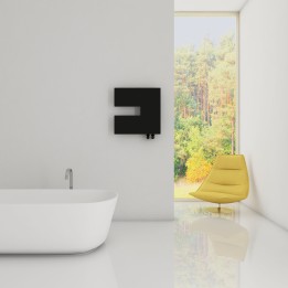 470mm Carisa Coventry Textured Black Designer Towel Rail Radiator