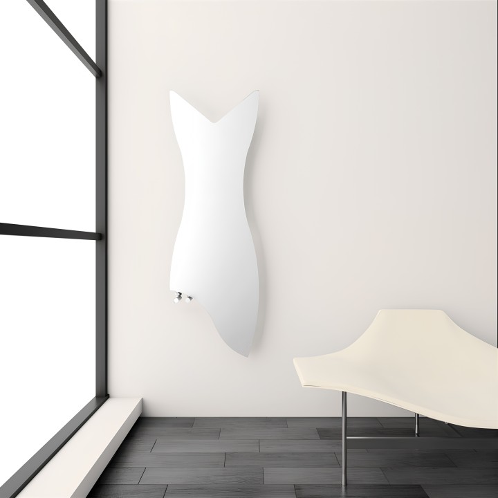400mm (W) x 1190mm (H) Carisa Glasgow Textured White Designer Radiator
