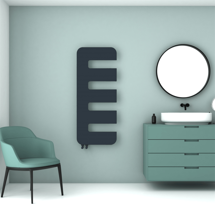 Carisa Rex Textured Anthracite Designer Towel Rail Radiators (3 Sizes)