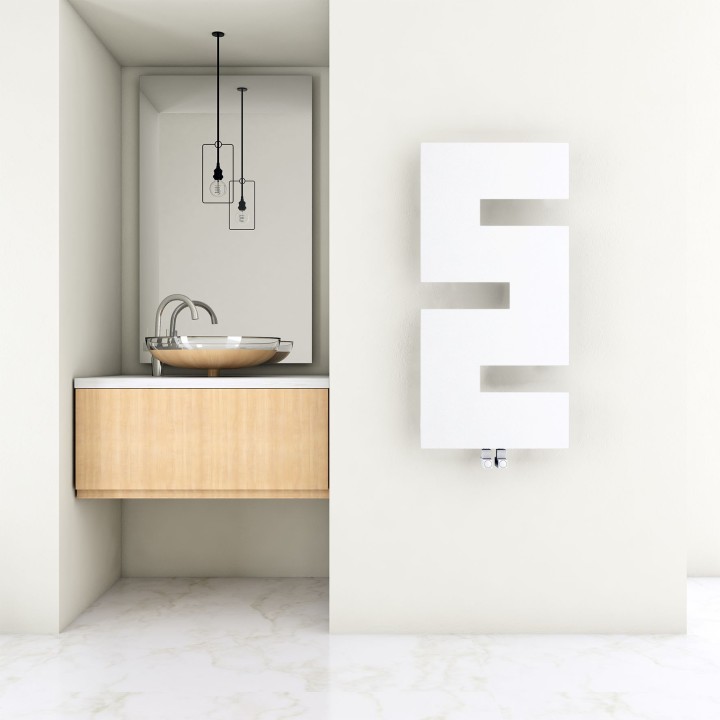Carisa Stirling Textured White Designer Towel Rail Radiators (2 Sizes)
