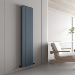 Carisa Nemo Double Textured Anthracite Aluminium Vertical Designer Radiators (5 Sizes)