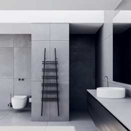Carisa Jacobs W Textured Black Aluminium Designer Towel Rail