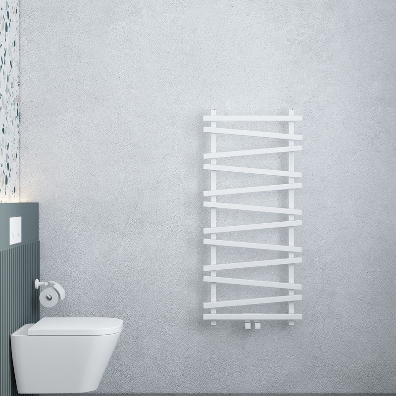 Carisa "Vivek" Textured White Aluminium Designer Towel Rails (3 Sizes)