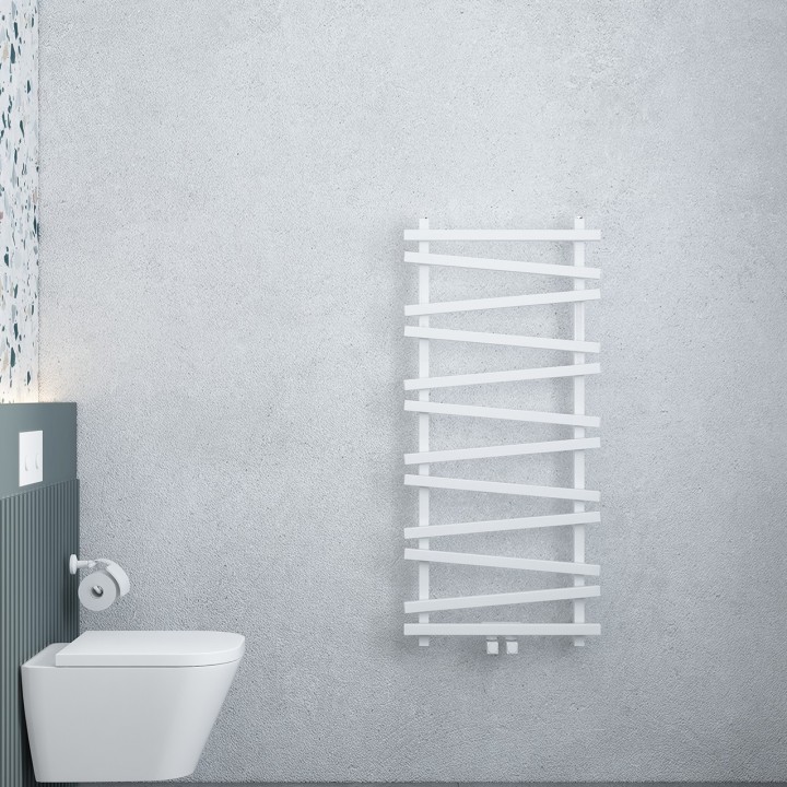 Carisa Vivek Textured White Aluminium Designer Towel Rails (3 Sizes)