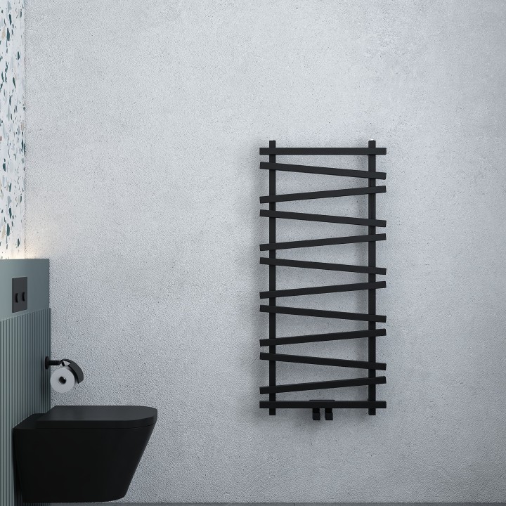 Carisa Vivek Textured Black Aluminium Designer Towel Rails (3 Sizes)