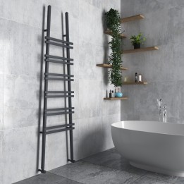 Carisa Jacobs W Textured Anthracite Aluminium Designer Towel Rail