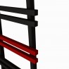 Carisa "Jacobs W" Textured Black and Red Aluminium Designer Towel Rail