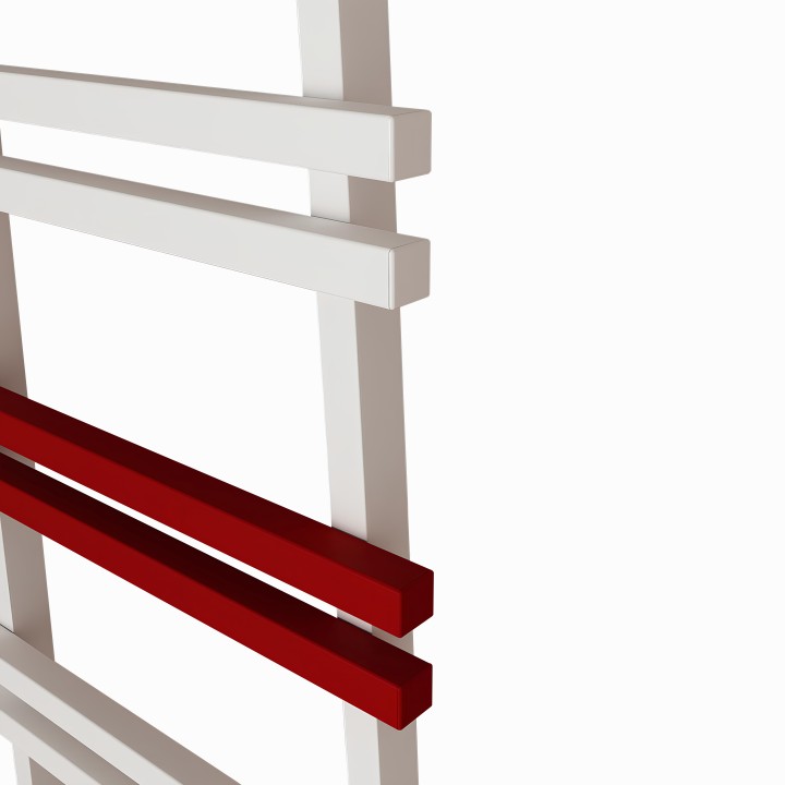 Carisa Jacobs W Textured White and Red Aluminium Designer Towel Rail