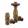 Antique Brass Angled Traditional Thermostatic Valves for Radiators & Towel Rails