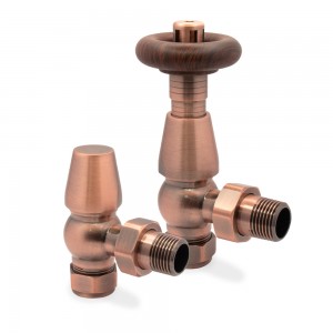 Heritage Angled Traditional Thermostatic Valves for Radiators & Towel Rails - 8 Finishes