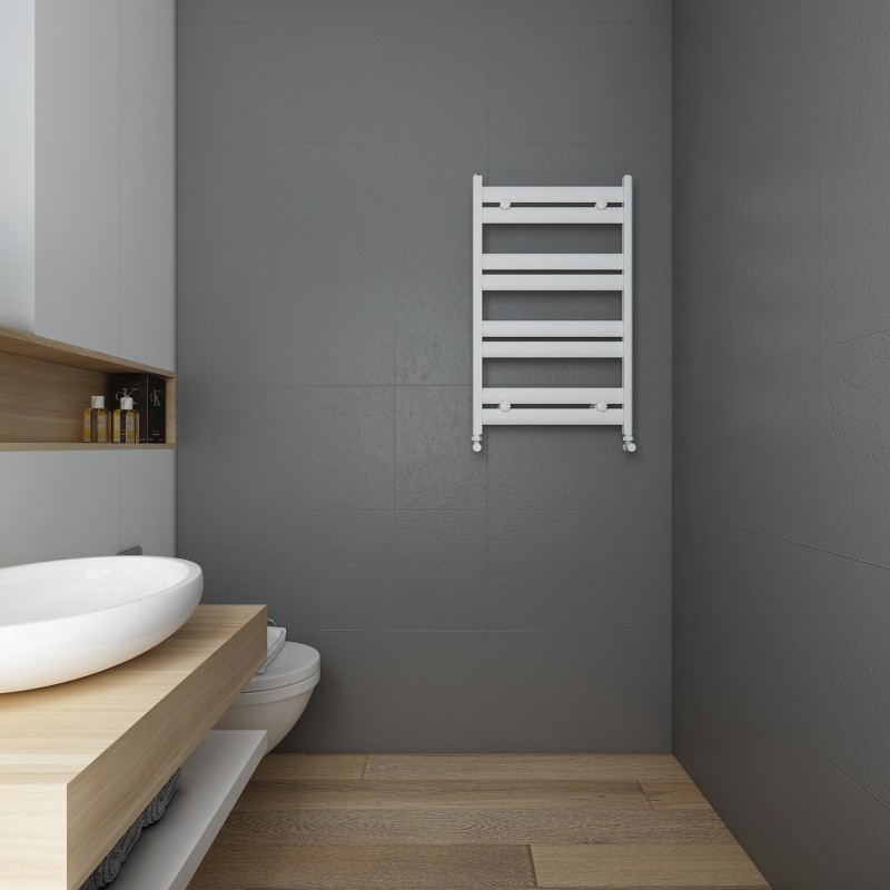 Carisa "Soleil" Textured White Aluminium Designer Towel Rails (5 Sizes)