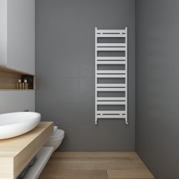 Carisa Soleil Textured White Aluminium Designer Towel Rails (5 Sizes)