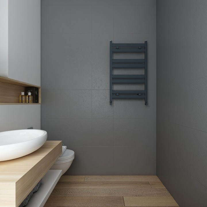 Carisa Soleil Textured Anthracite Aluminium Designer Towel Rails (5 Sizes)