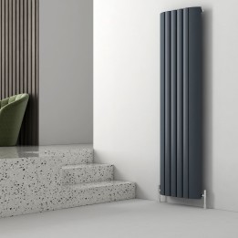 Carisa Gaia Textured Anthracite Aluminium Designer Vertical Radiators (3 Sizes)
