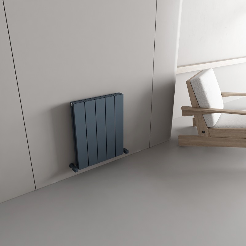 Carisa "Nemo Double" Textured Anthracite Aluminium Horizontal Designer Radiators (6 Sizes)