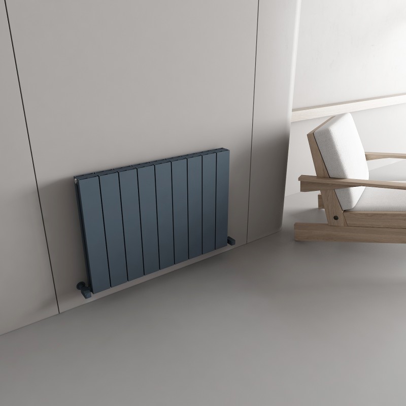 Carisa "Nemo Double" Textured Anthracite Aluminium Horizontal Designer Radiators (6 Sizes)