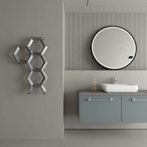 Carisa Alveole Polished Stainless Steel Designer Towel Rail Radiators (3 Sizes)