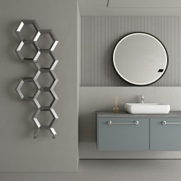 Carisa Alveole Polished Stainless Steel Designer Towel Rail Radiators (3 Sizes)