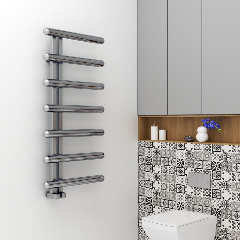 500mm (w) x 1500mm (h) Carisa "Ivor" Brushed OR Polished Stainless Steel Designer Towel Rail