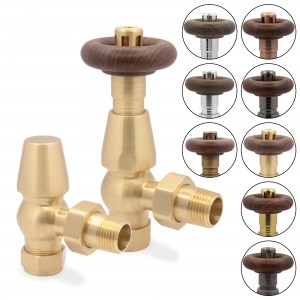 Heritage Angled Traditional Thermostatic Valves for Radiators & Towel Rails - 8 Finishes