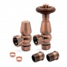 Antique Copper Angled Traditional Thermostatic Valves for Radiators & Towel Rails - Components