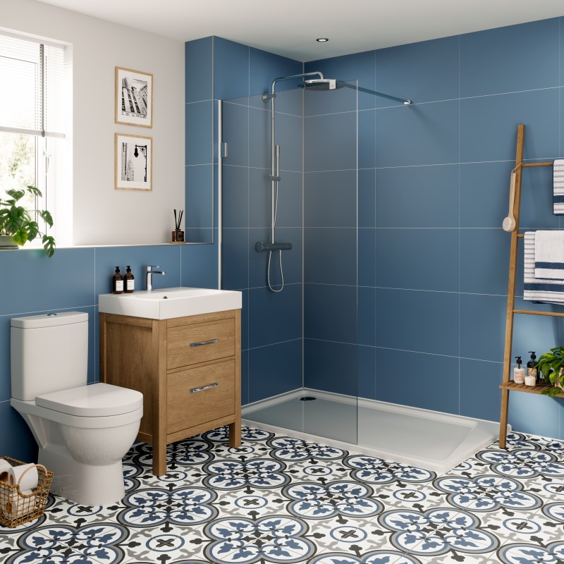 Large Tile Misty Blue - Bathroom Panels