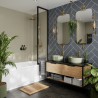 Herringbone Tile Monument Grey - Bathroom Panels