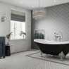 Herringbone Tile Dust Grey - Bathroom Panels